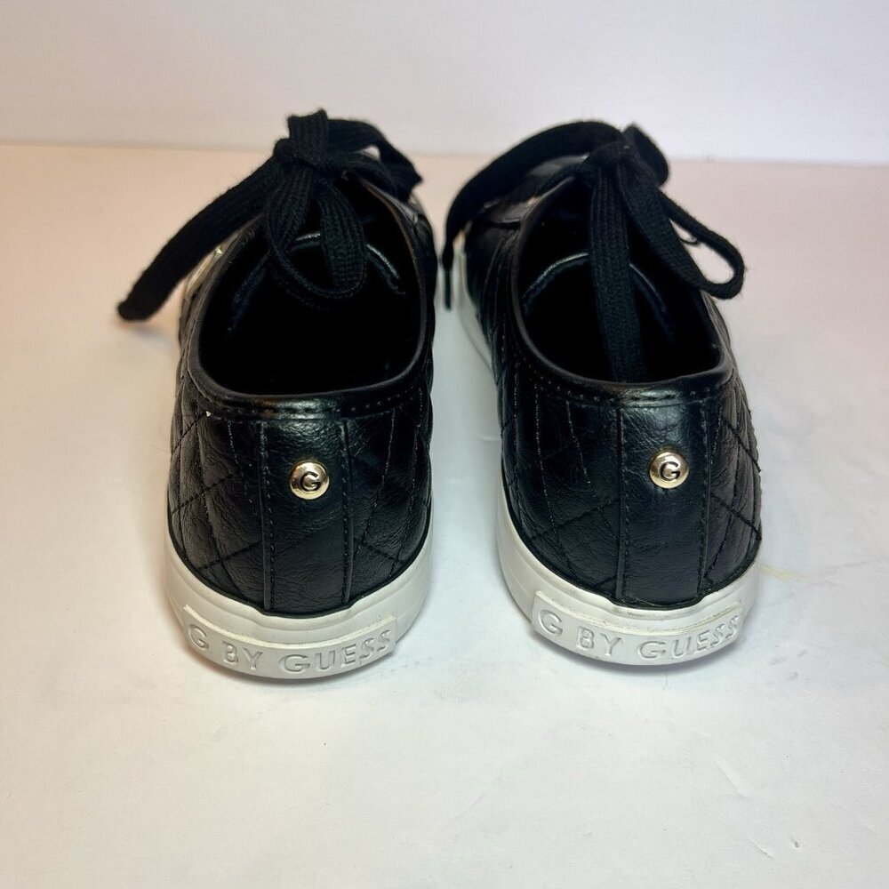 G By Guess Quilted Lace Up Sneakers Women's Size 6.5 Black Leather - Picture 4 of 7